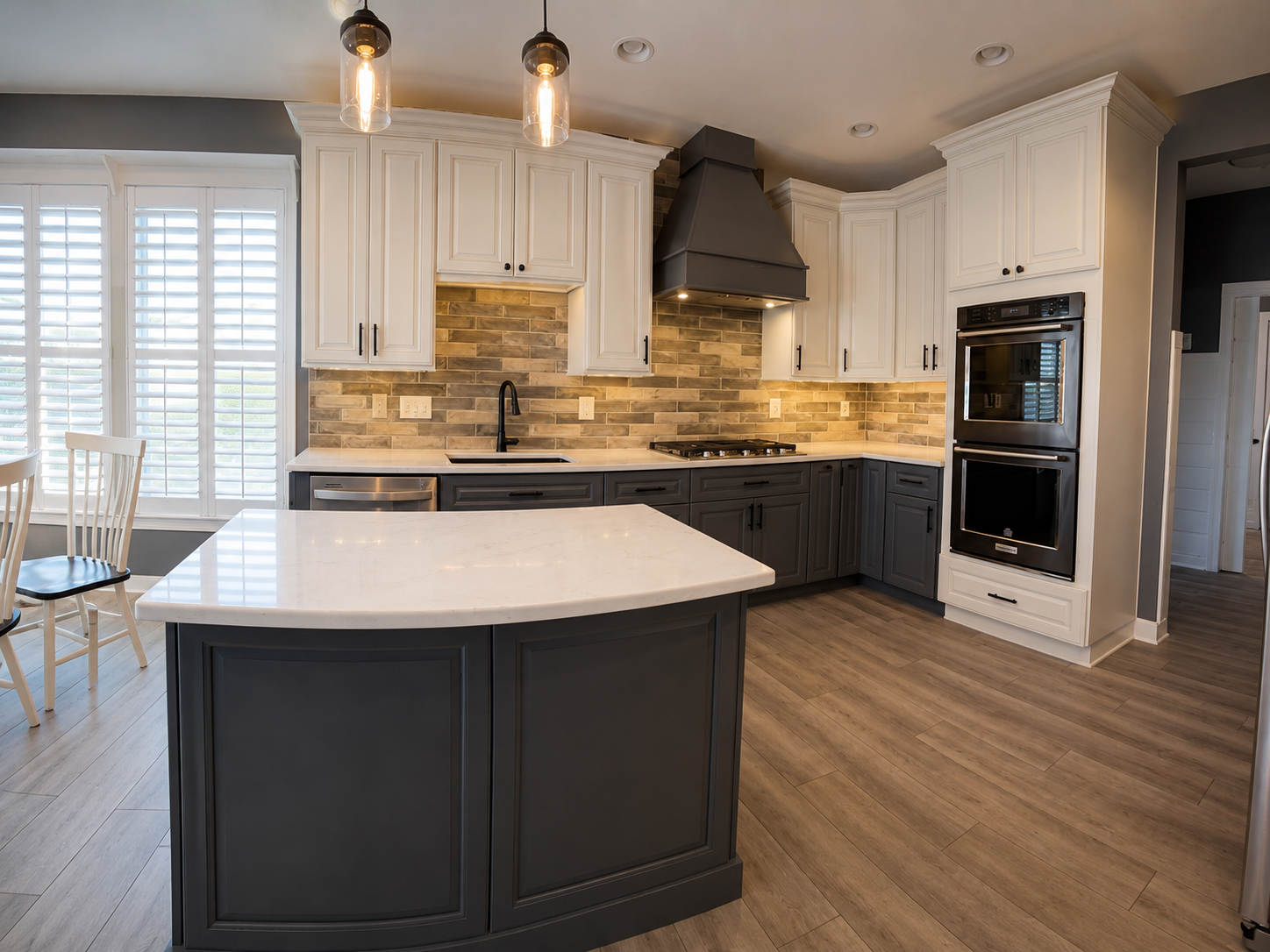 Two-Tone Gray & White Kitchen